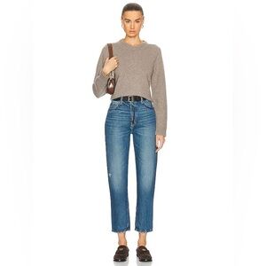 Frame || Le Mec High Rise Straight Jeans in Malibu Mid Wash Blue 25